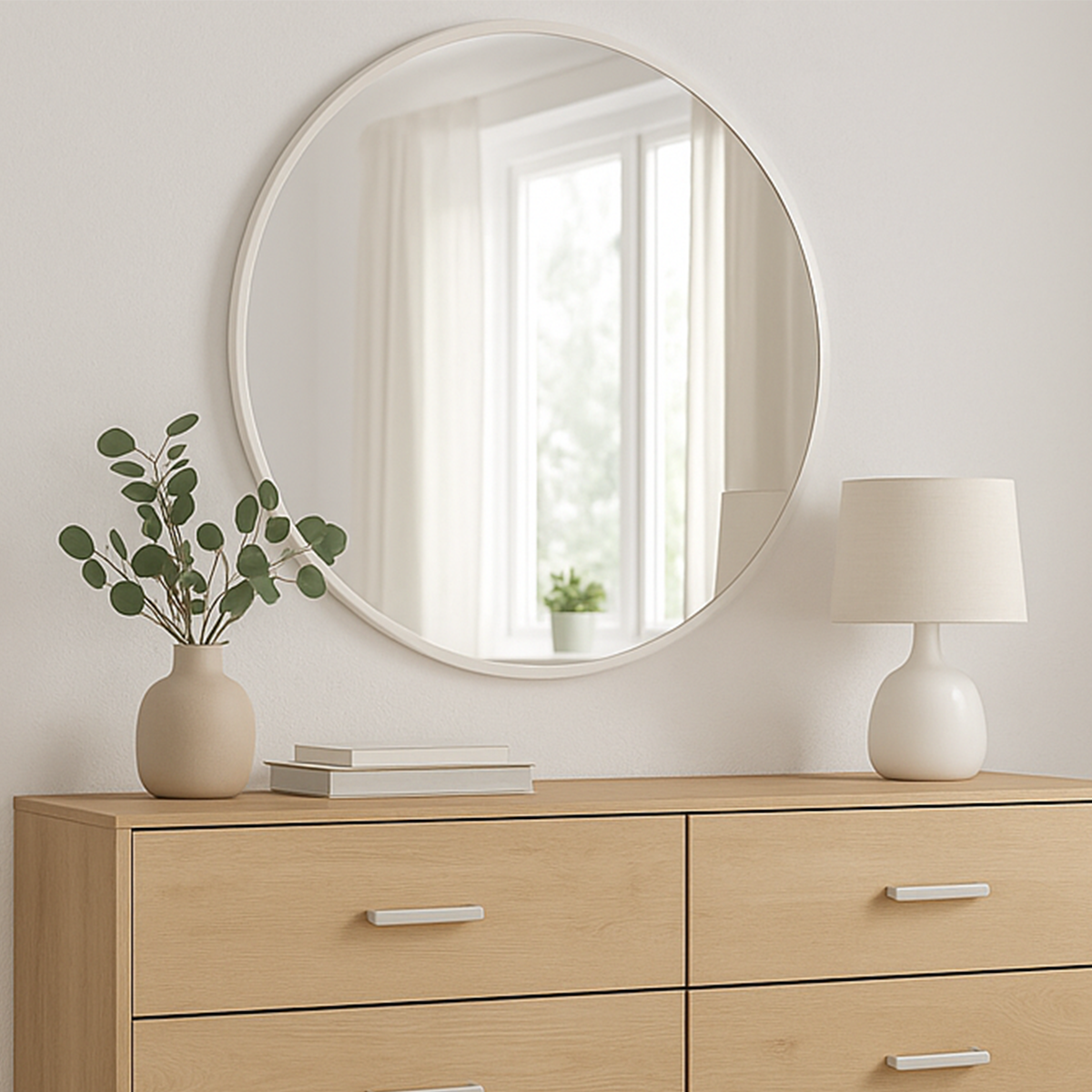 MIROIR EUROPA MÉTAL BLANC 100CM
