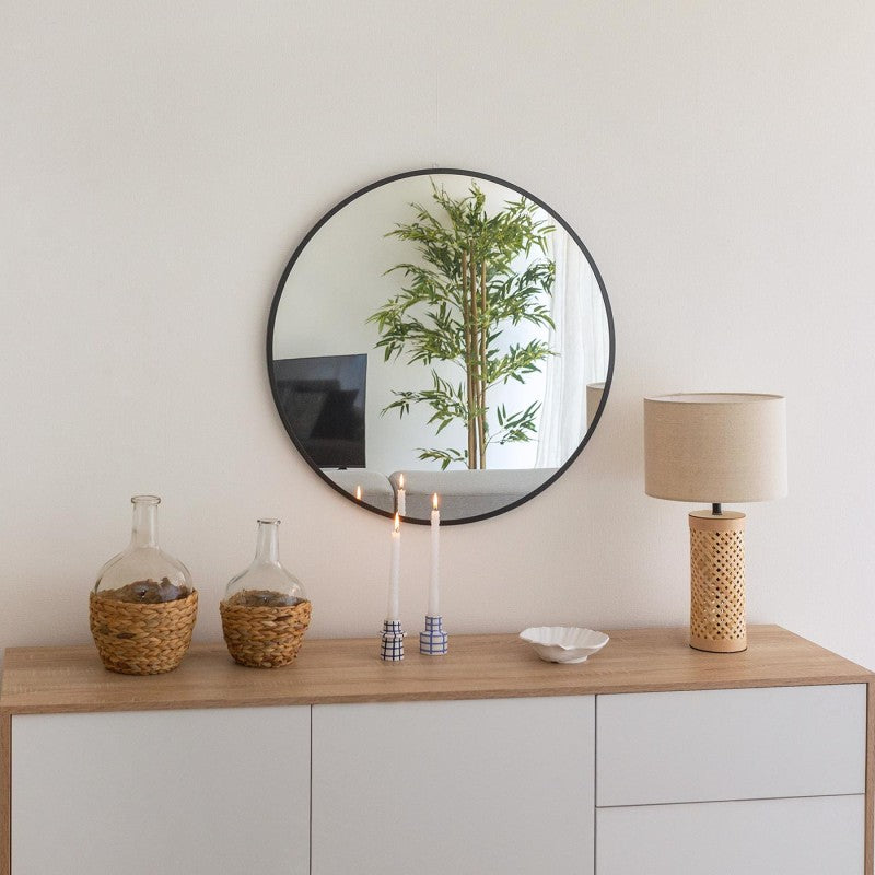 MIROIR ROND ROME NOIR 70CM