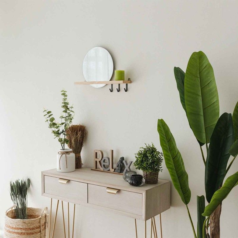 MIROIR AVEC ÉTAGÈRE MATTIA BOIS
