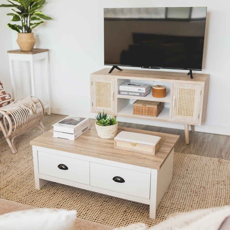 TABLE BASSE CLINTON BOIS BLANC
