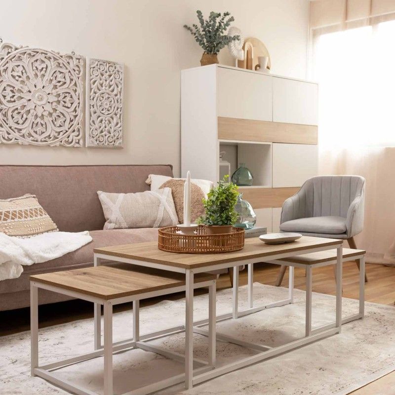 LOT DE 3 TABLES BERLIN BLANCHES 100X45cm