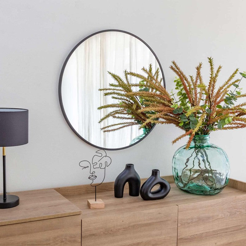MIROIR ROND ROME NOIR 70CM