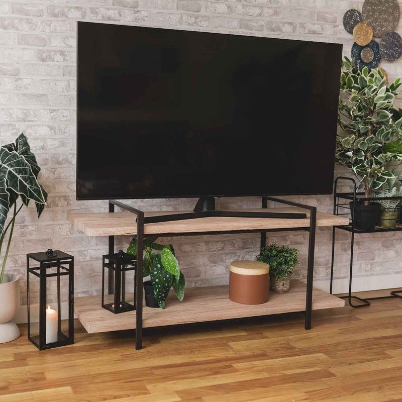 MEUBLE TV HAMPTON BOIS NOIR