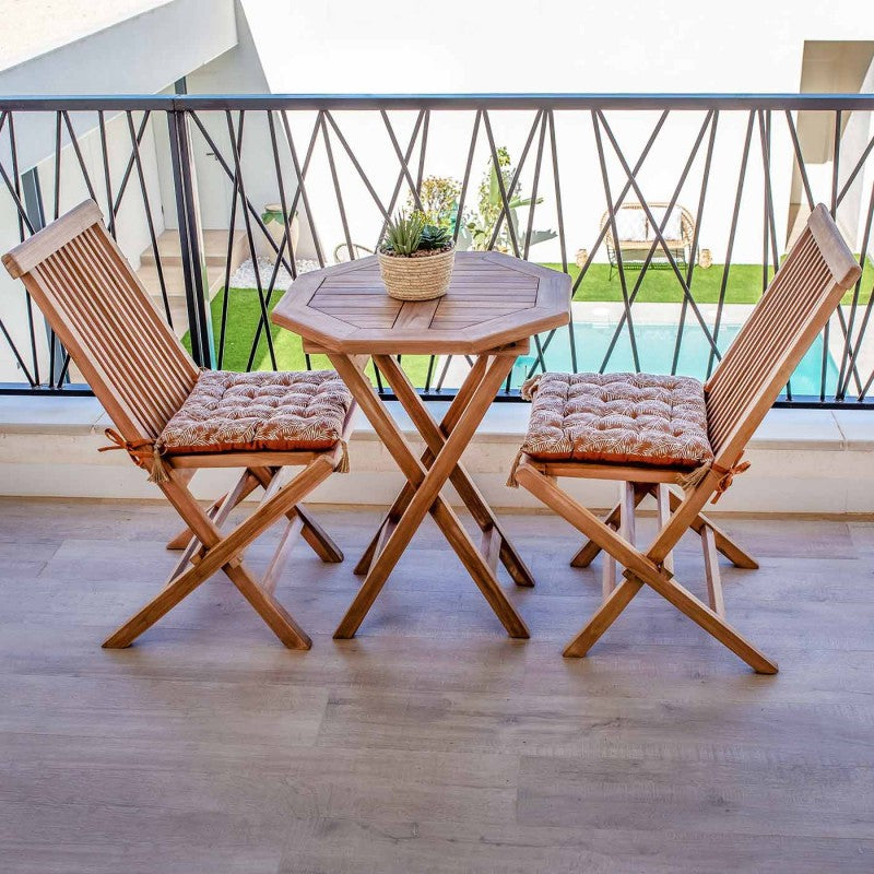 ENSEMBLE TABLE ET 2 CHAISES EN BOIS BORGES