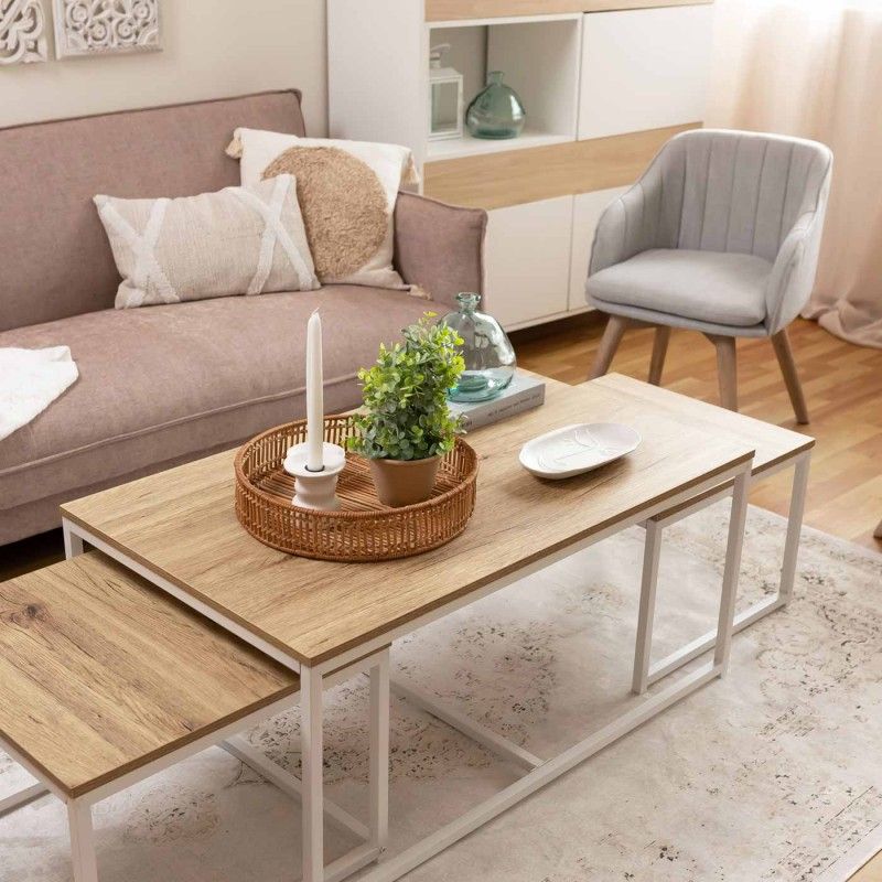 LOT DE 3 TABLES BERLIN BLANCHES 100X45cm