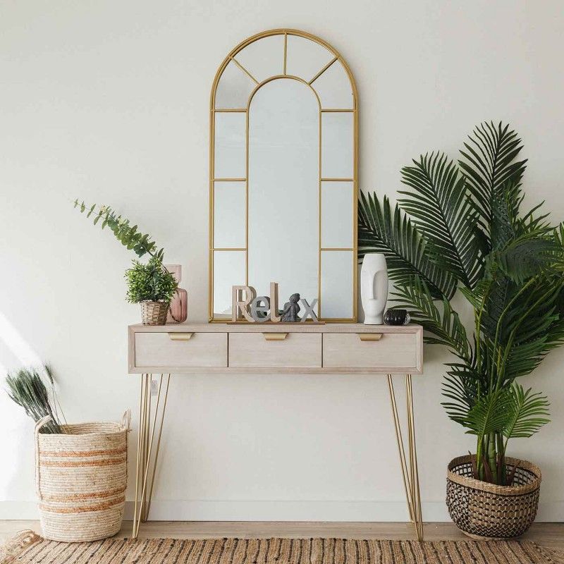 MIROIR FENÊTRE KEITAN DORÉ 120CM