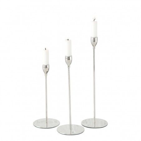 SET 3 CANDELABRES AMMER ARGENT