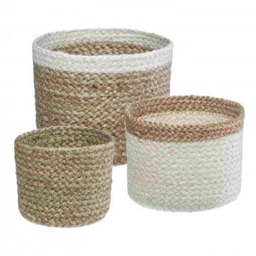 SET 3 PANIERS ONNA JUTE