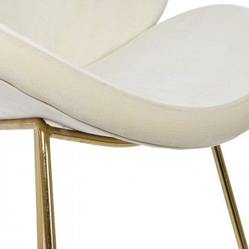 CHAISE CATERINA EN VELOURS BLANC