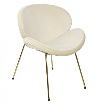 CHAISE CATERINA EN VELOURS BLANC