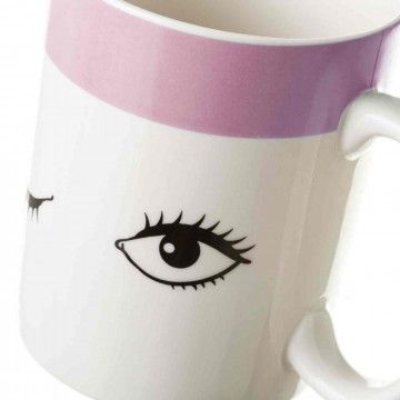 MUG CLIN D'OEIL EN PORCELAINE ROSE 9,7CM