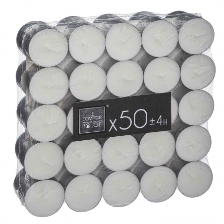 SET 50 BOUGIES LUME BLANC