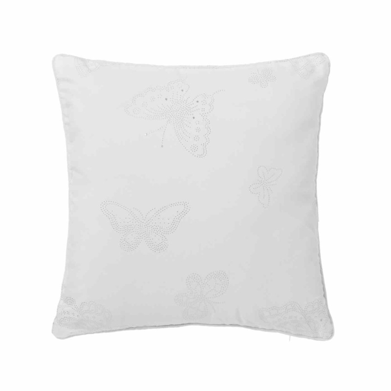 COUSSIN PAPILLON GRIS BLANC 45CM