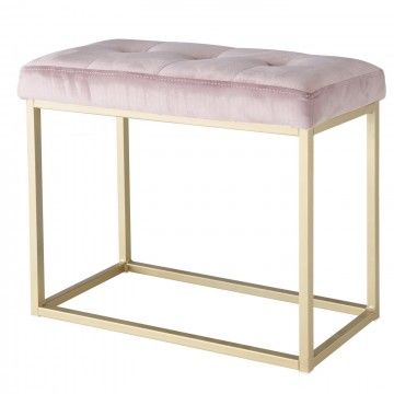 BANC EN VELOURS ROSE NOVARA 42CM