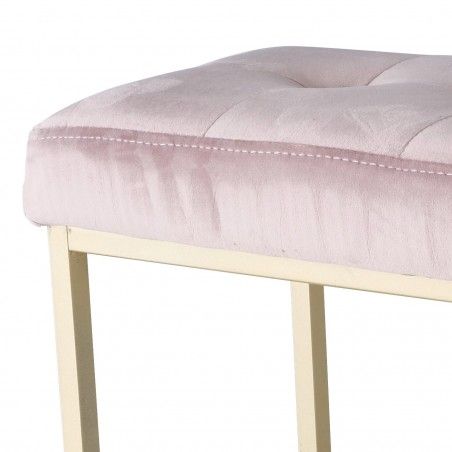 BANC EN VELOURS ROSE NOVARA 42CM