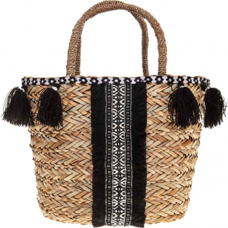 PANIER NAZARET NOIR POMPON 31CM