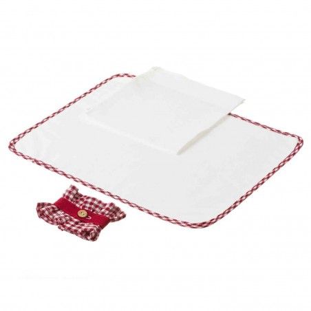 SERVIETTE SALVAMANTEL ET BORD ROUGE