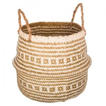 PANIER EN OSIER BLANC BOHO