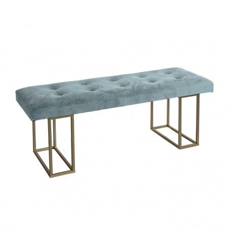 BANC YAREZI VELOURS BLEU 120CM