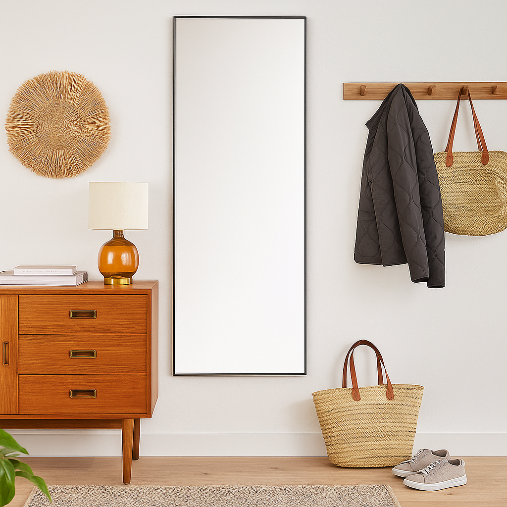 MIROIR BELGRADE MÉTAL NOIR 140CM