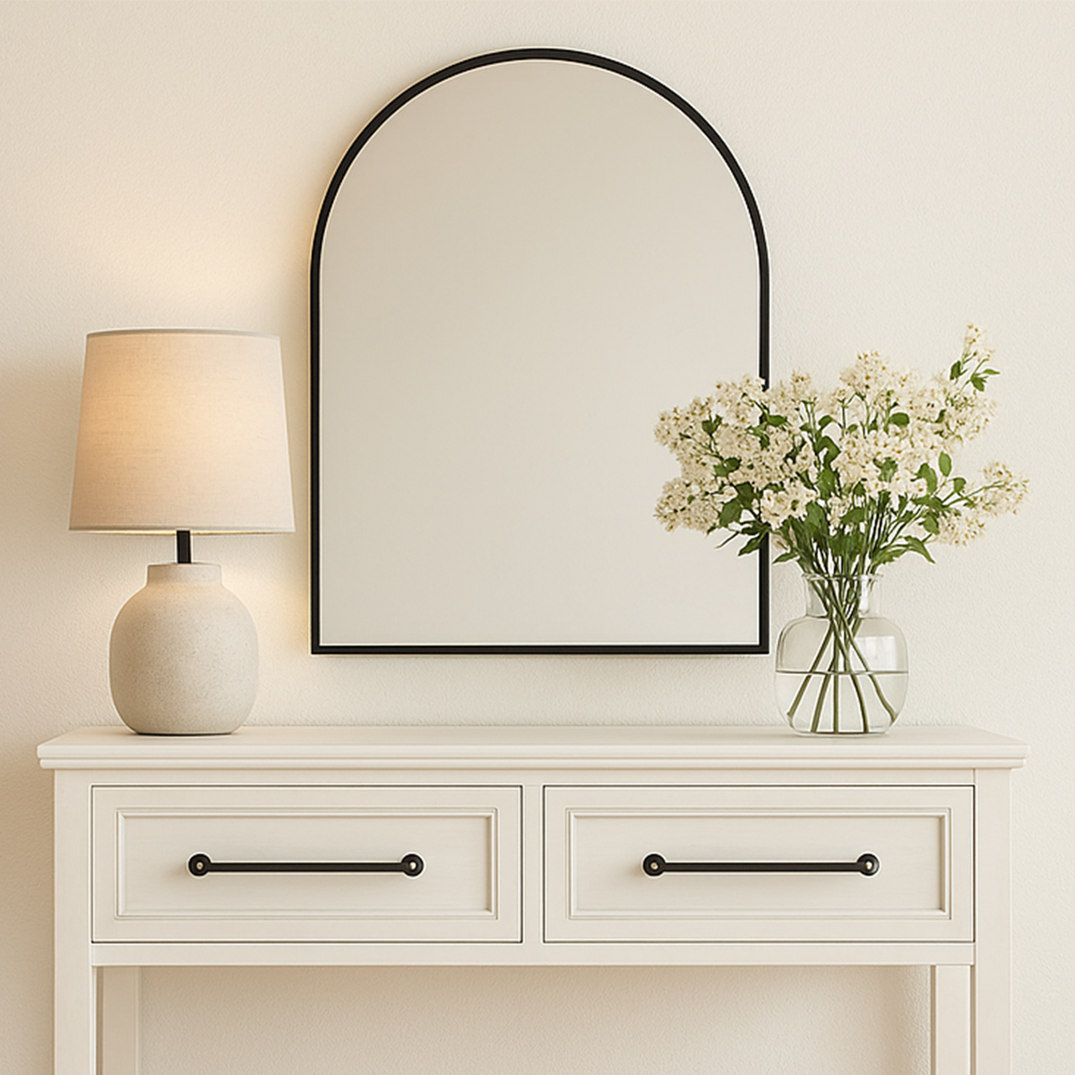 MIROIR HANOI EN MÉTAL NOIR 85CM