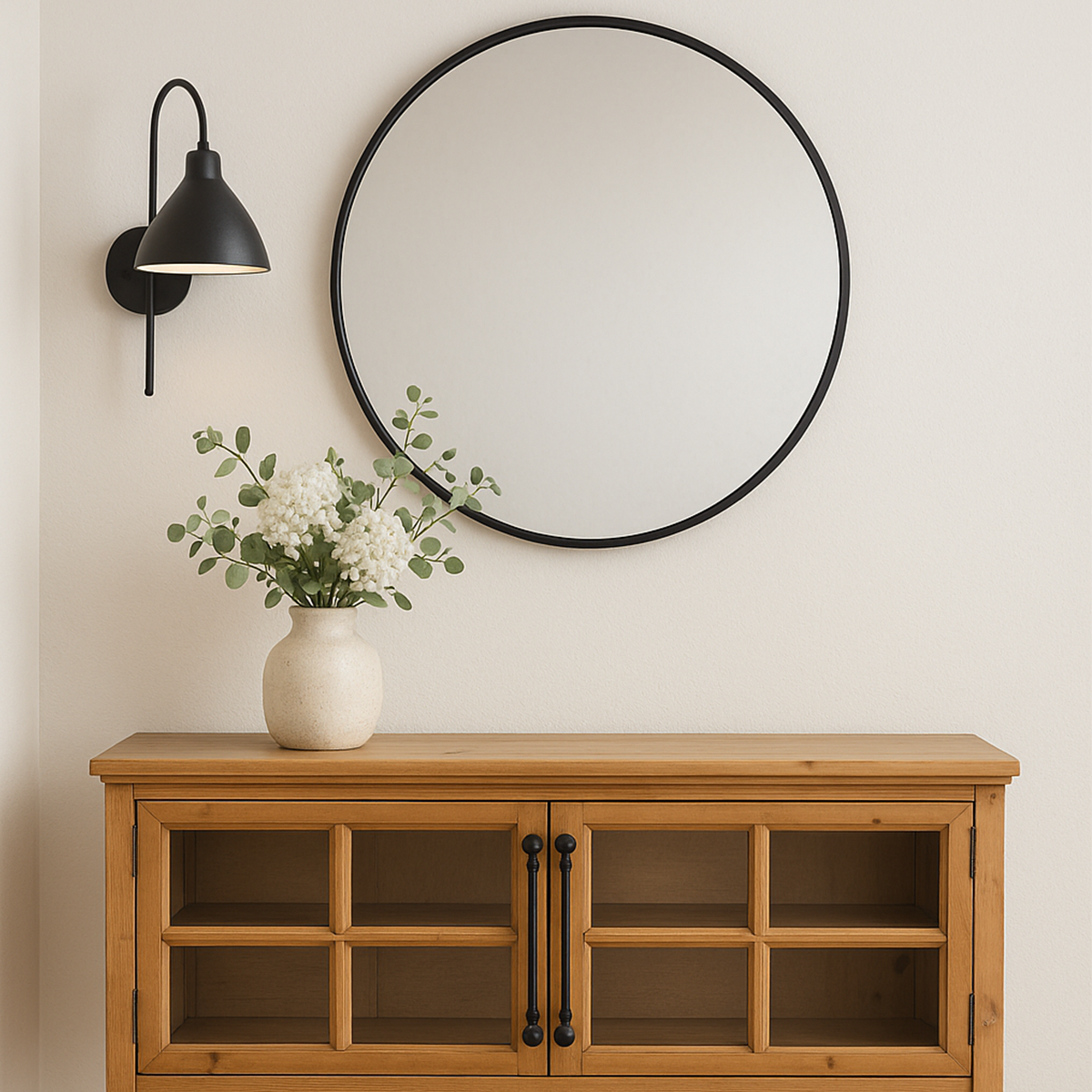 MIROIR TRISTAN MÉTAL NOIR 60CM