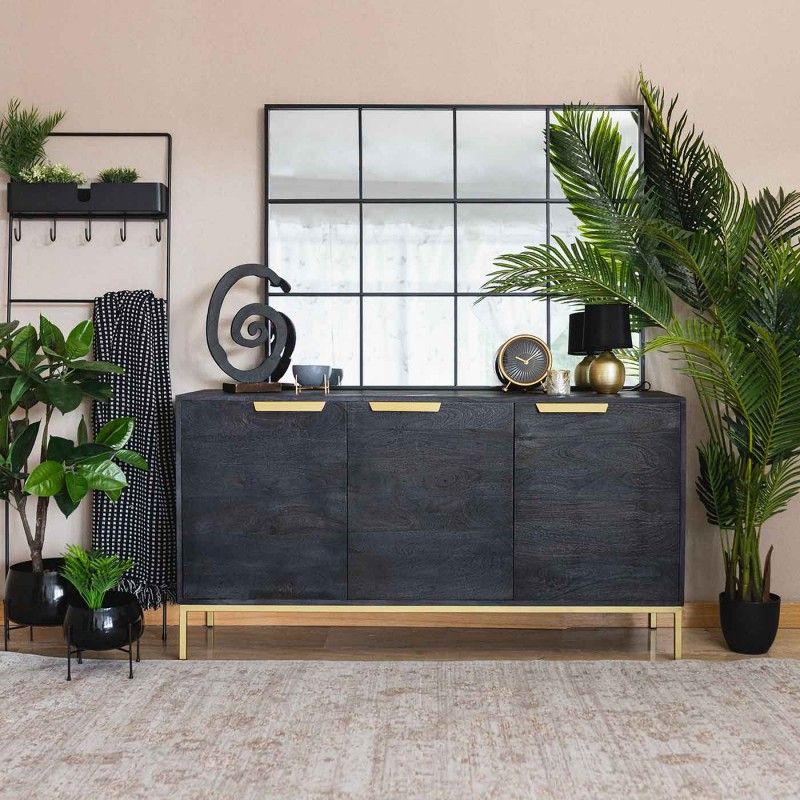 MIROIR FENÊTRE MÉDUSA NOIR