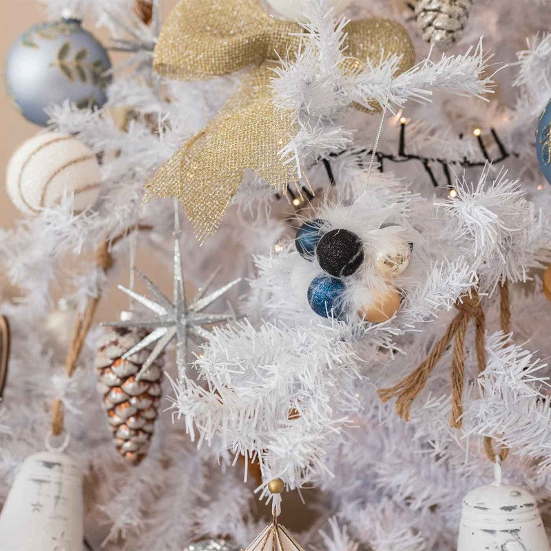 BOULES DE NOËL BLEUES SAMIR 9cm